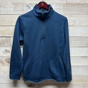 Eddie Bauer‎ Fleece Jacket Womens Large Blue Quarter 1/4 Zip Pullover